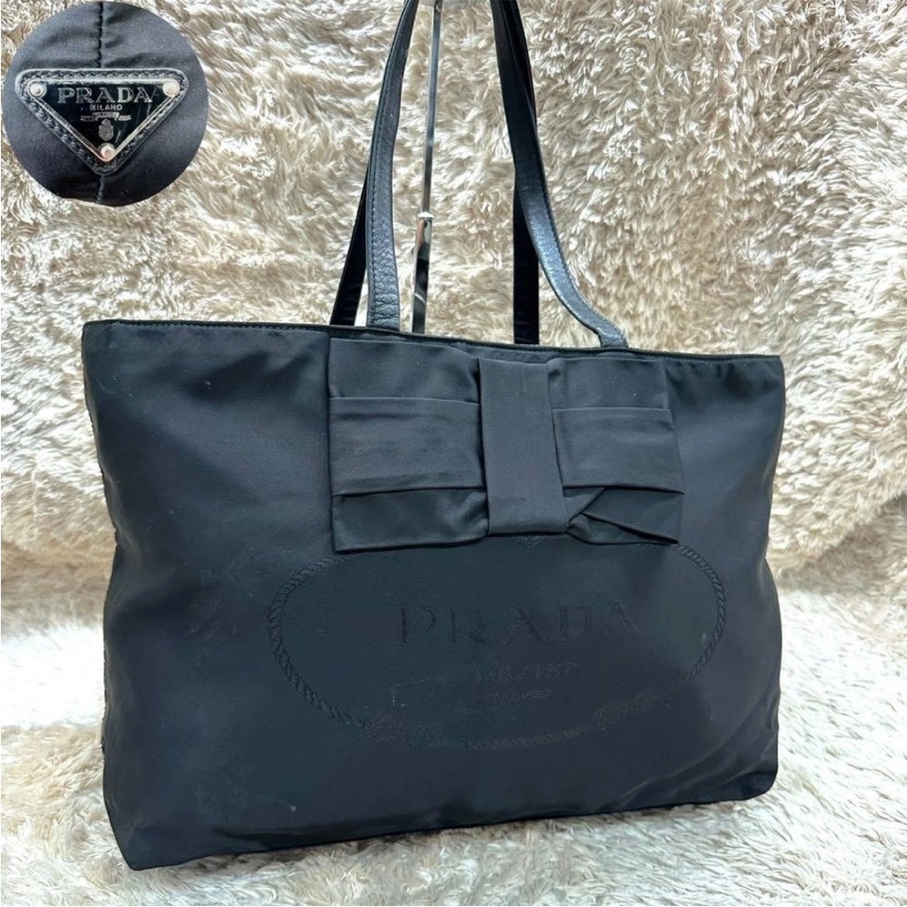 Prada Black Bow Tote Bag